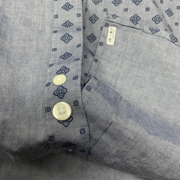 Brooks Brothers Shirt Mens Large Blue Regent Fit Geometric Print Casual Workwear - Picture 7 of 11